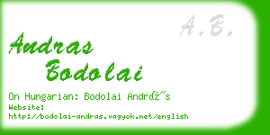 andras bodolai business card